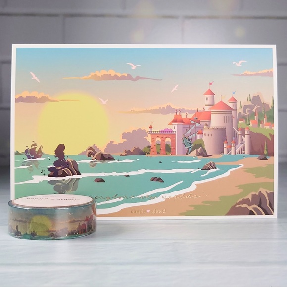Mermaid Castle Passport Washi Tape & Postcard - Picture 1 of 1